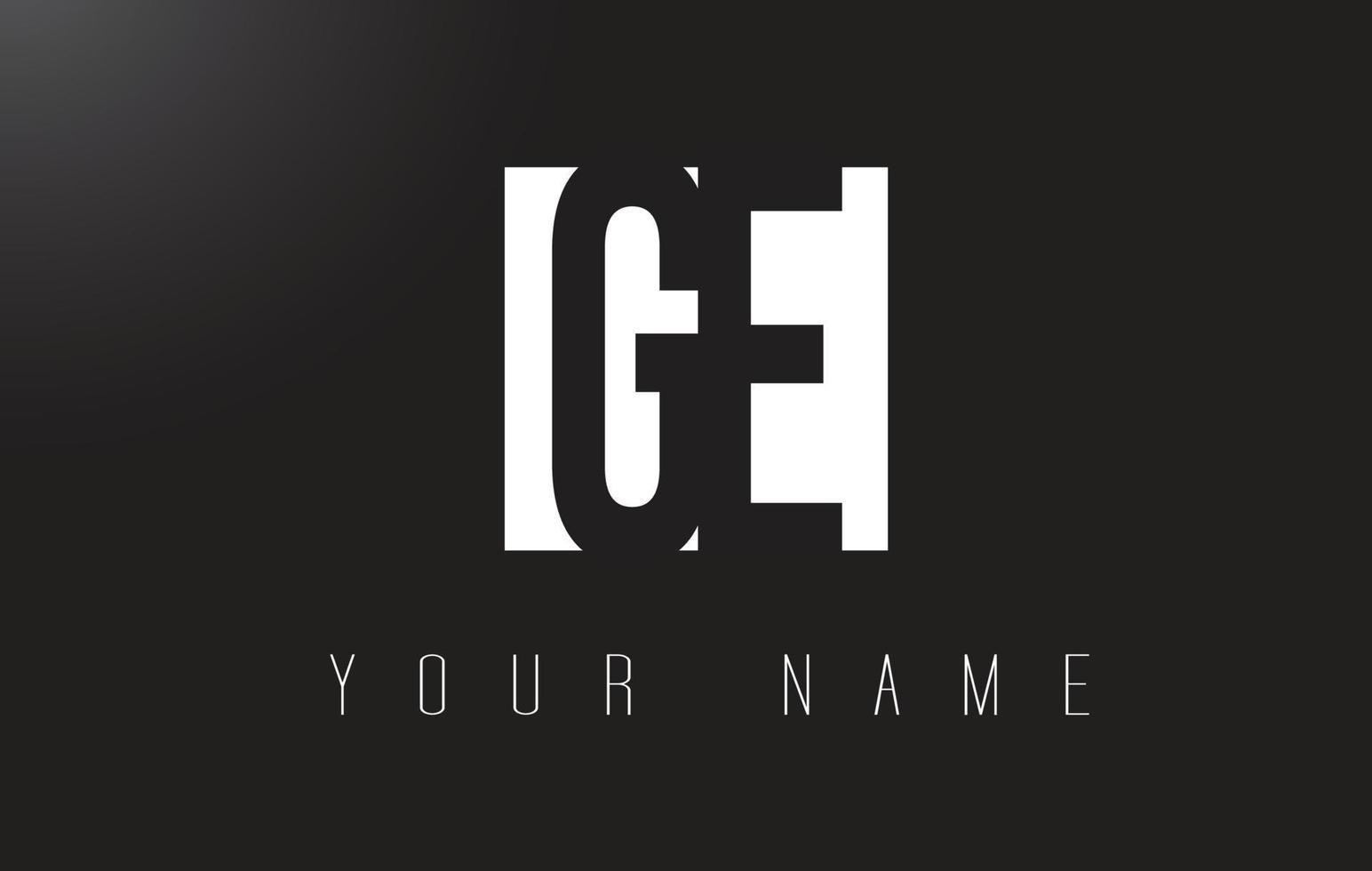 GE Letter Logo With Black and White Negative Space Design. vector