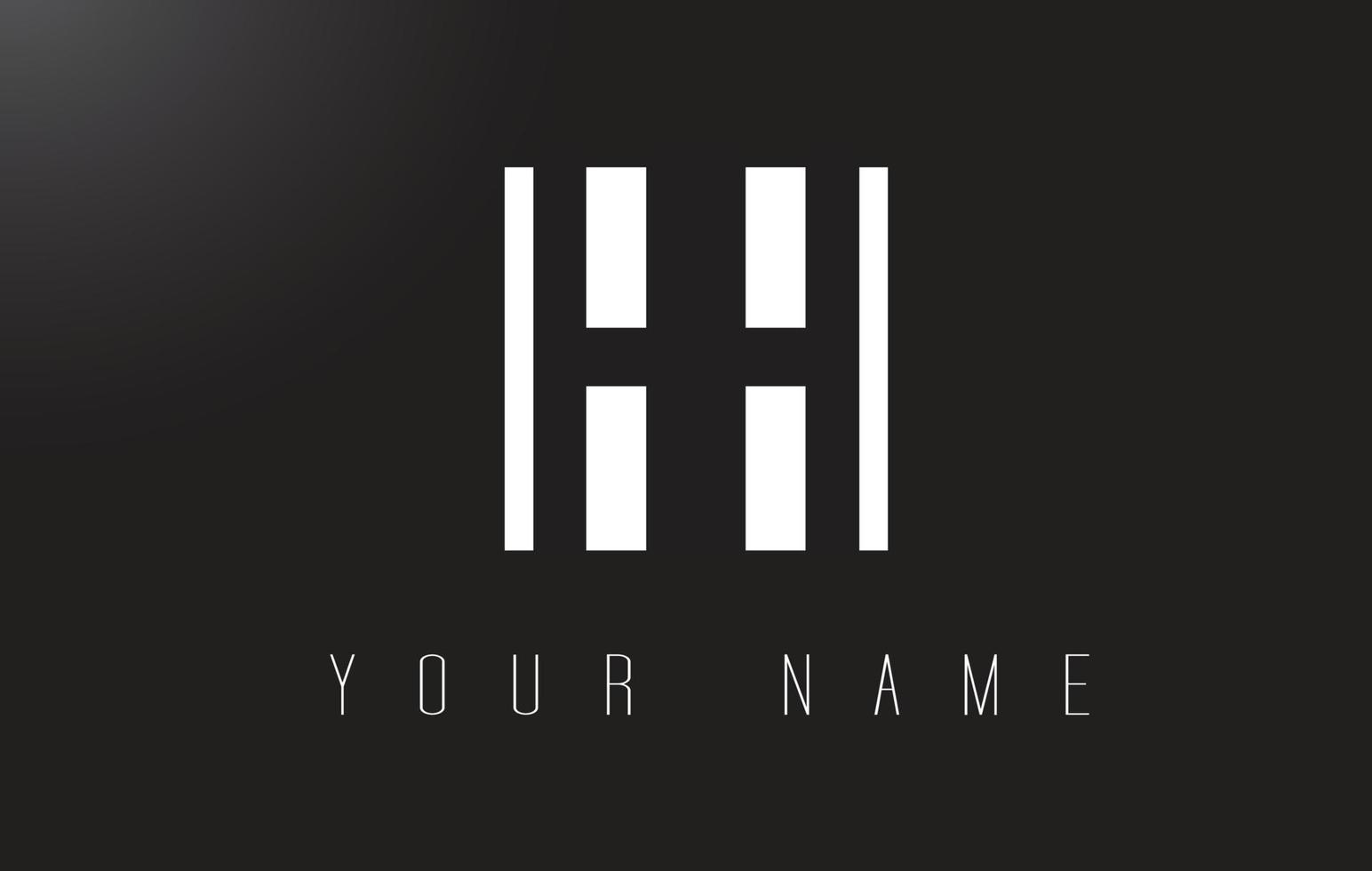 HH Letter Logo With Black and White Negative Space Design. vector