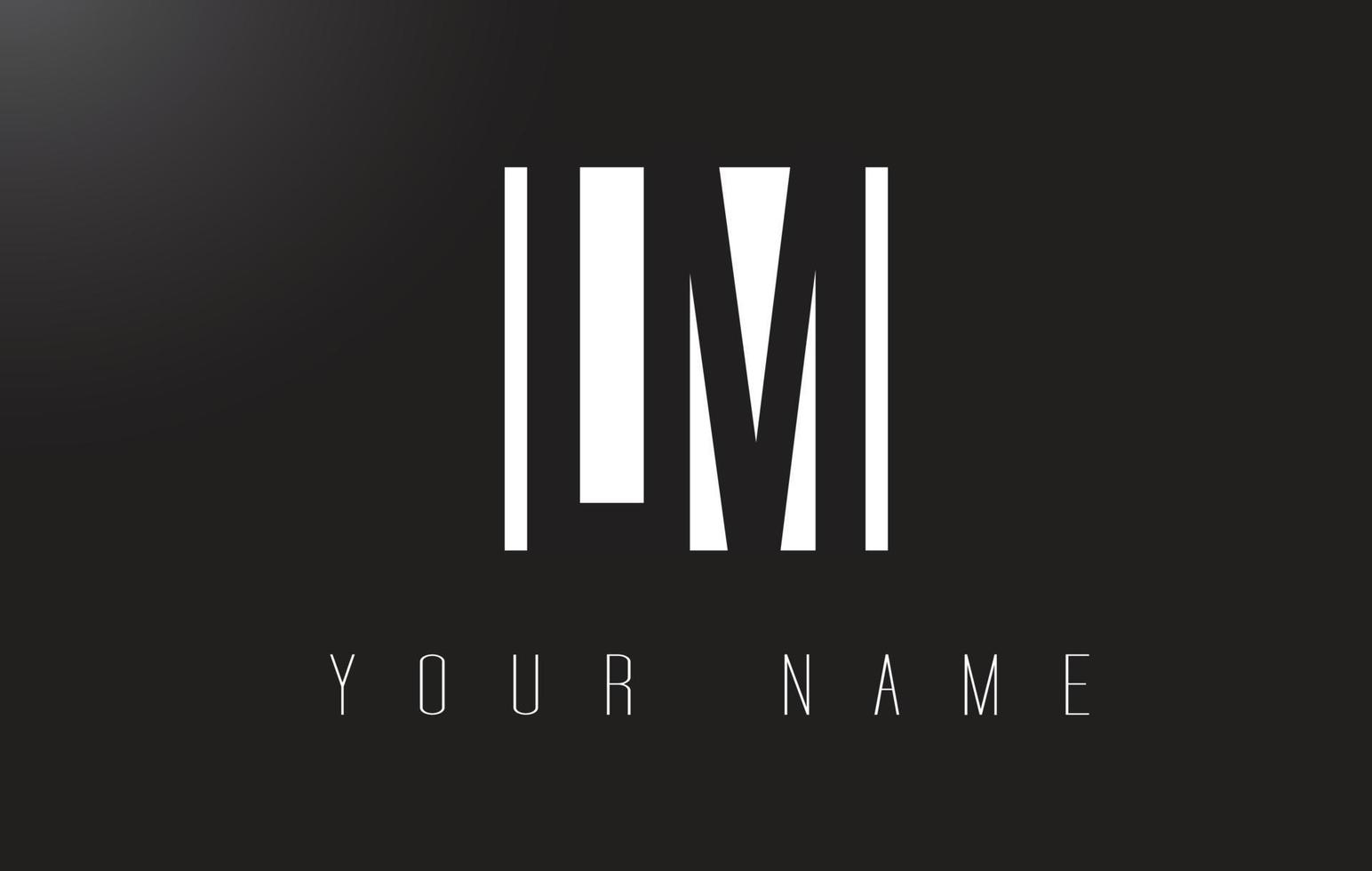 LM Letter Logo With Black and White Negative Space Design. vector