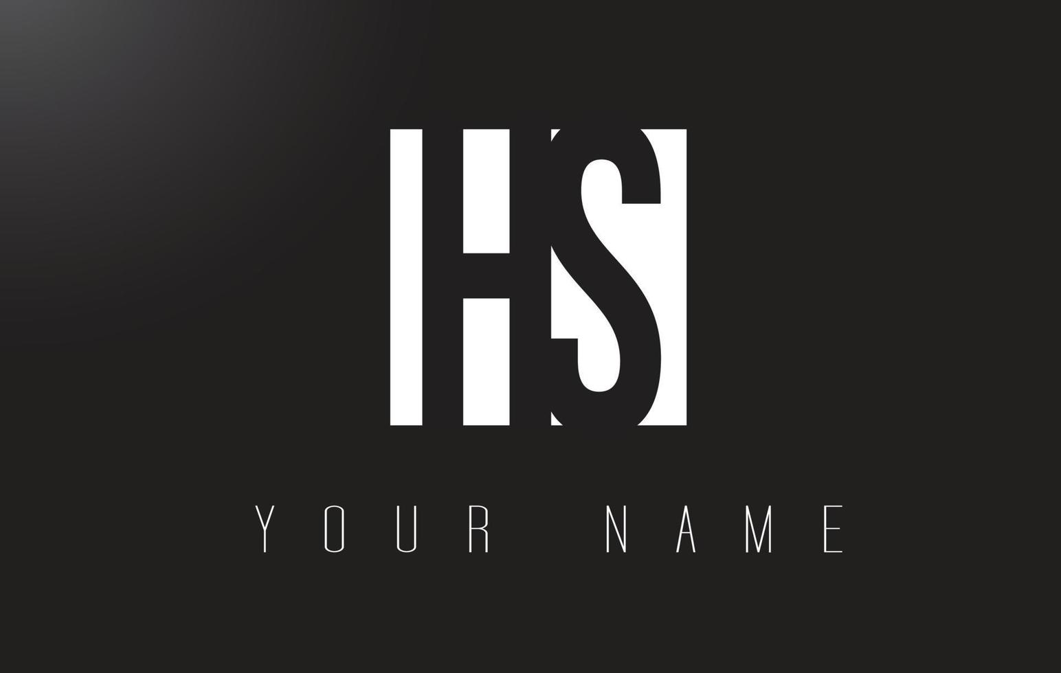 HS Letter Logo With Black and White Negative Space Design. vector