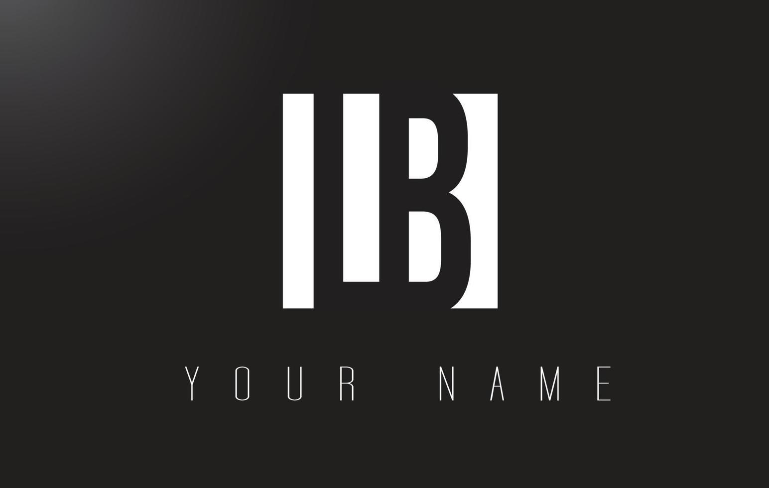 logotipo de letra lb con diseño de espacio negativo en blanco y negro. vector