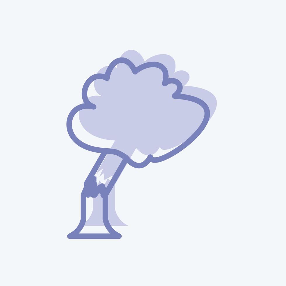 Tree Falling Icon in trendy two tone style isolated on soft blue background vector