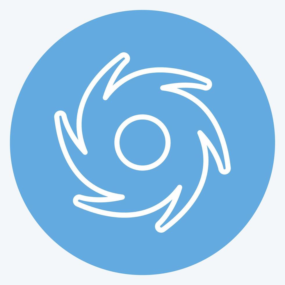 Cyclone Icon in trendy blue eyes style isolated on soft blue background vector