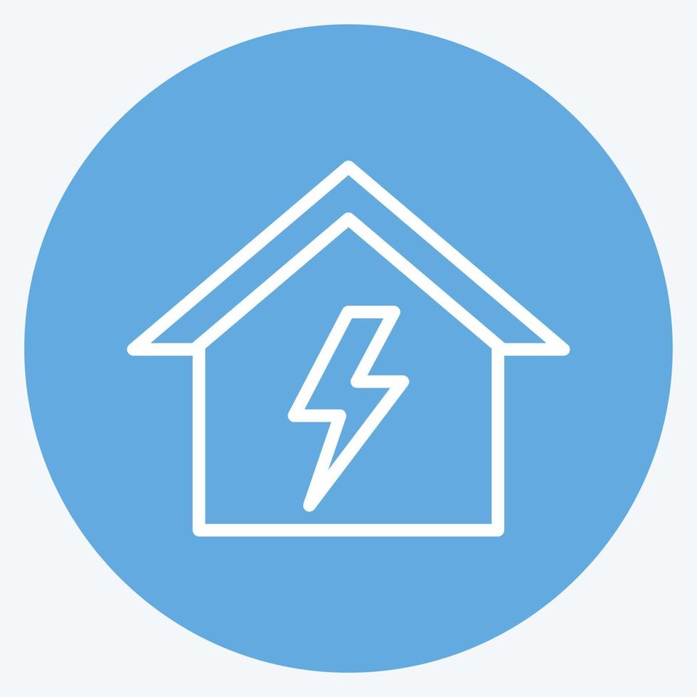 Electricity Danger Icon in trendy blue eyes style isolated on soft blue background vector