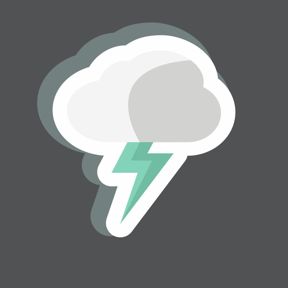 Lightning Sticker in trendy isolated on black background vector