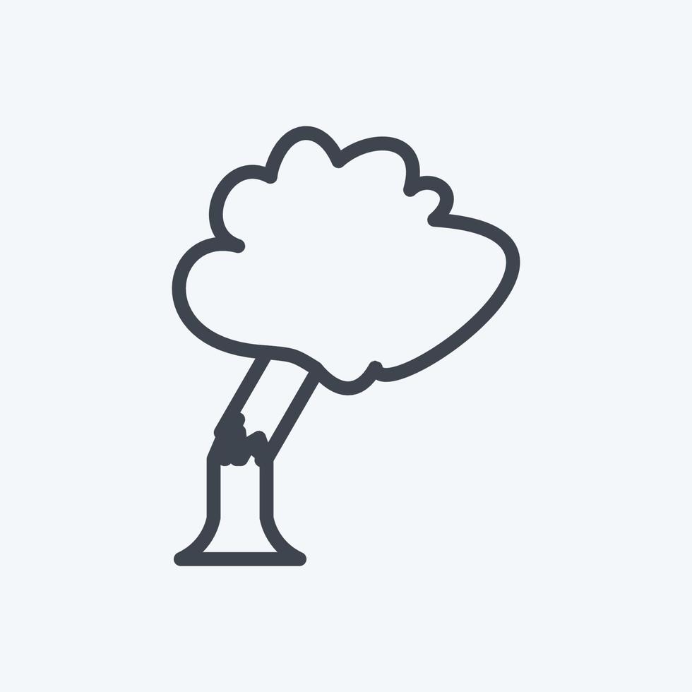 Tree Falling Icon in trendy line style isolated on soft blue background vector