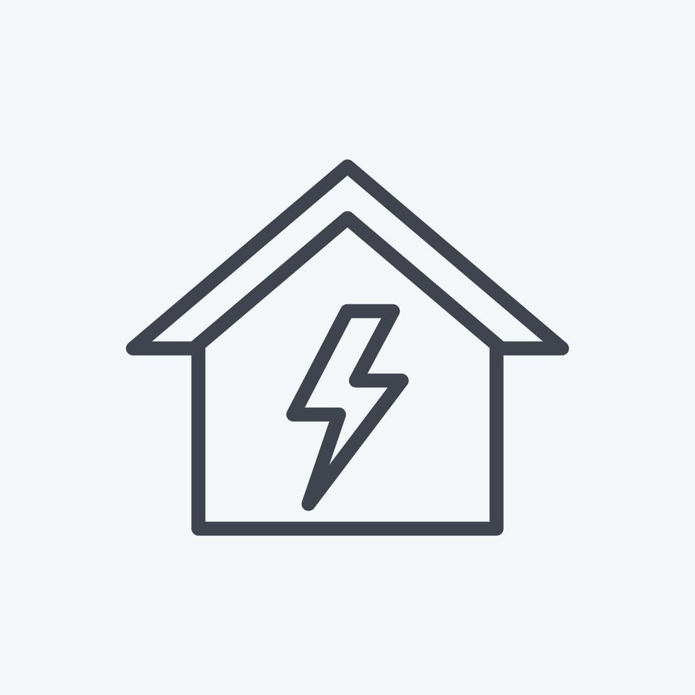Electricity Danger Icon in trendy line style isolated on soft blue background vector