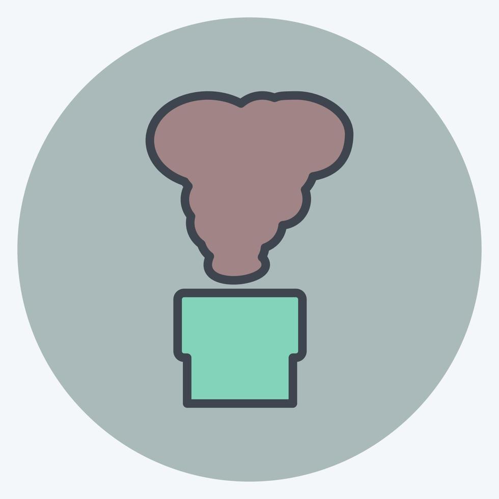 Toxic Fumes Release Icon in trendy color mate style isolated on soft blue background vector