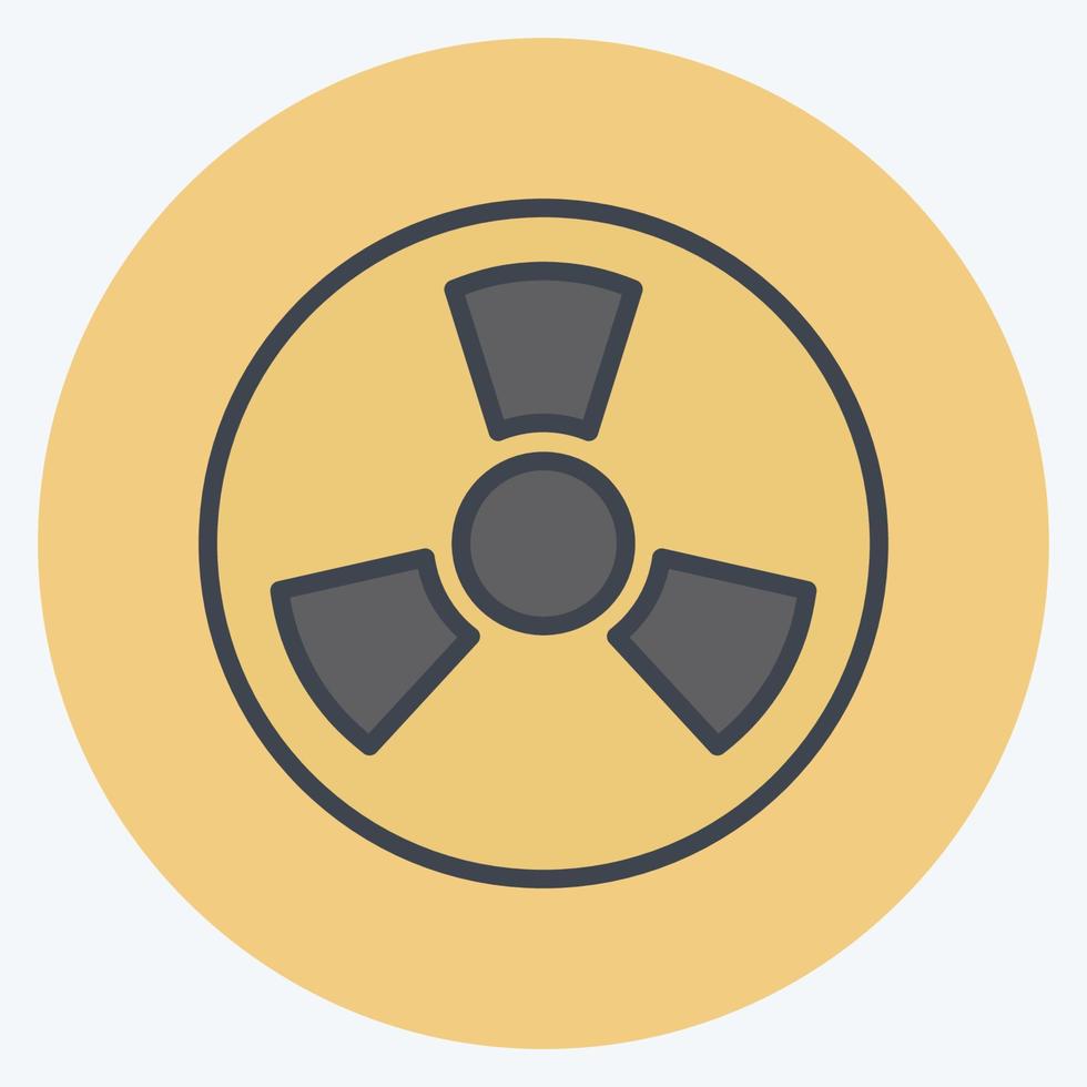 Radioactive Zone Icon in trendy color mate style isolated on soft blue background vector
