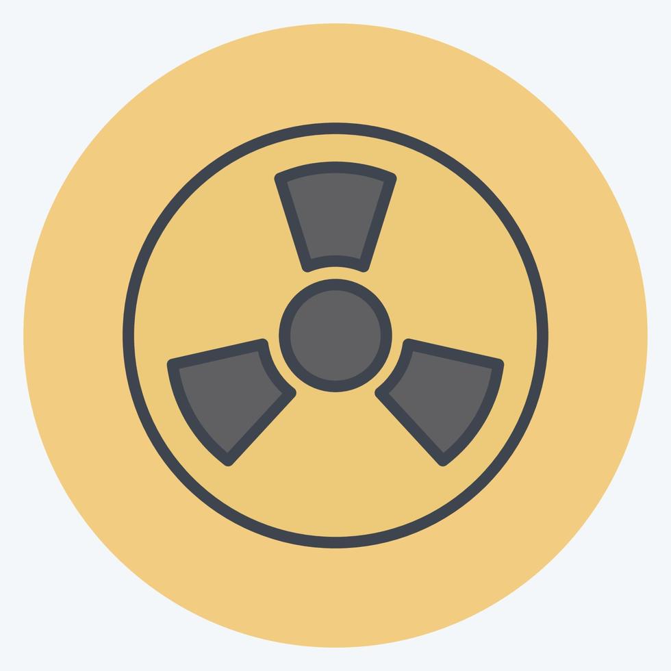 Radioactive Zone Icon in trendy color mate style isolated on soft blue background vector