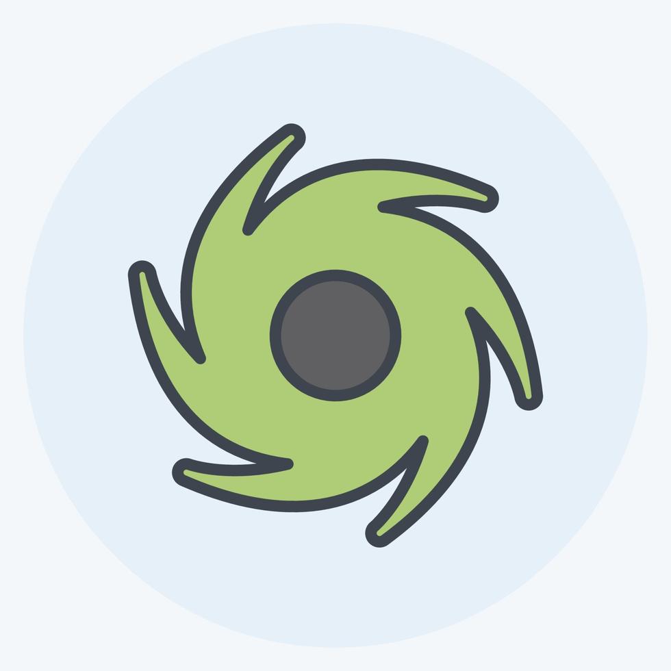 Cyclone Icon in trendy color mate style isolated on soft blue background vector