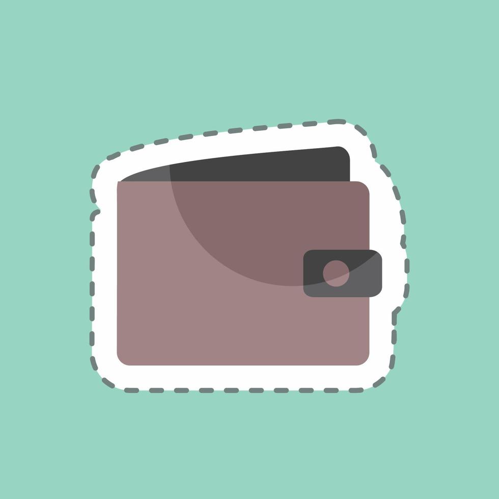 Wallet Sticker in trendy line cut isolated on blue background 5075242