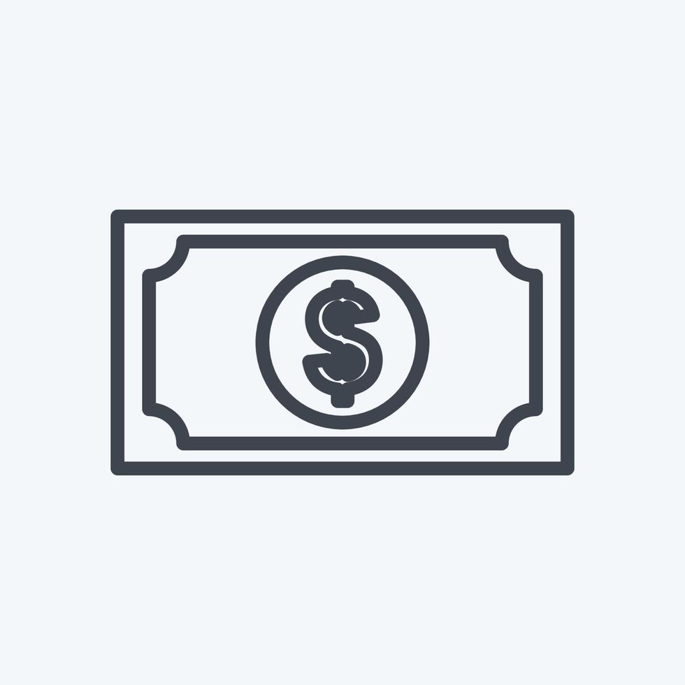 Dollar Icon in trendy line style isolated on soft blue background vector