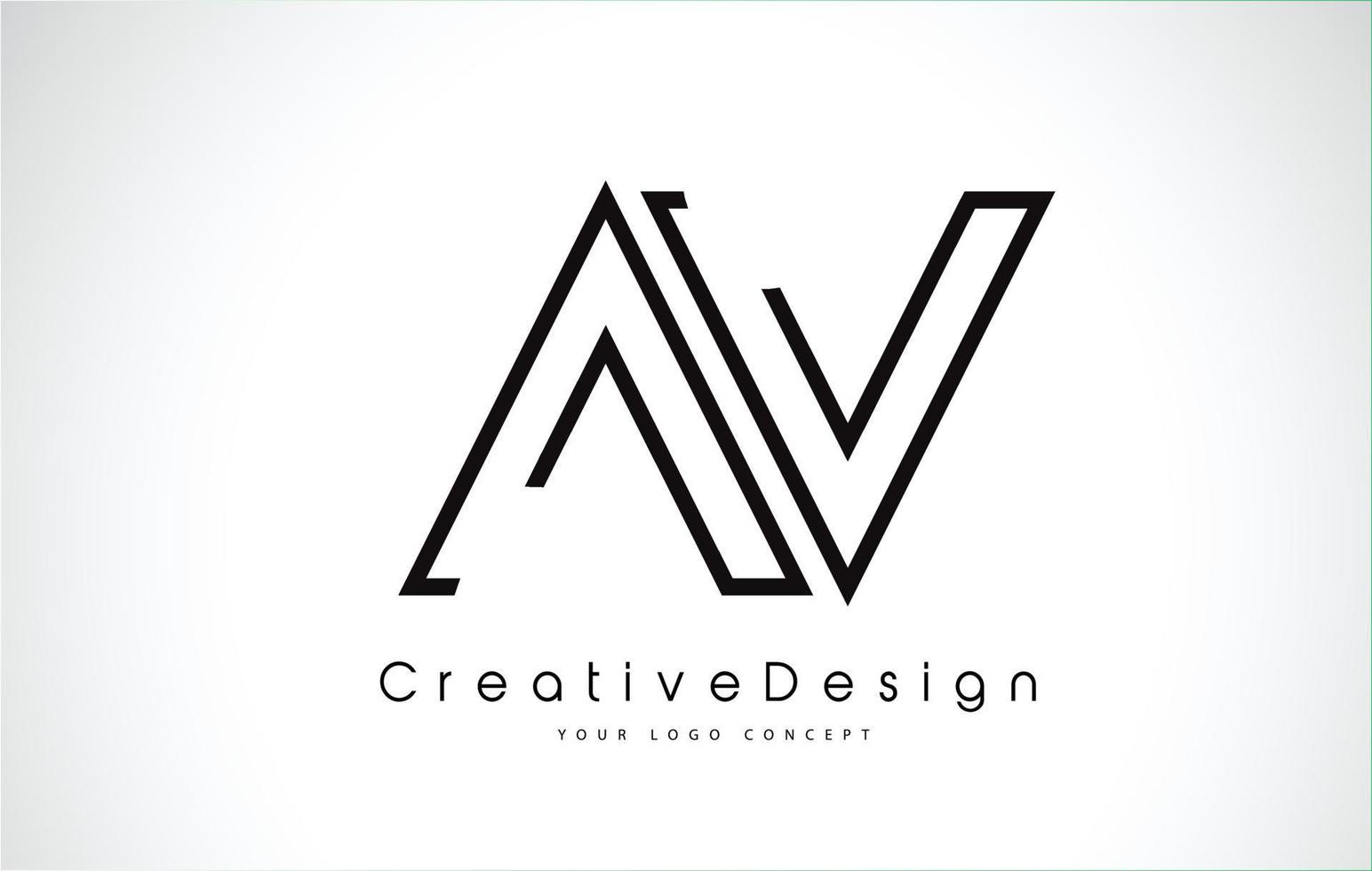 AV Letter Logo Design in Black Colors. vector