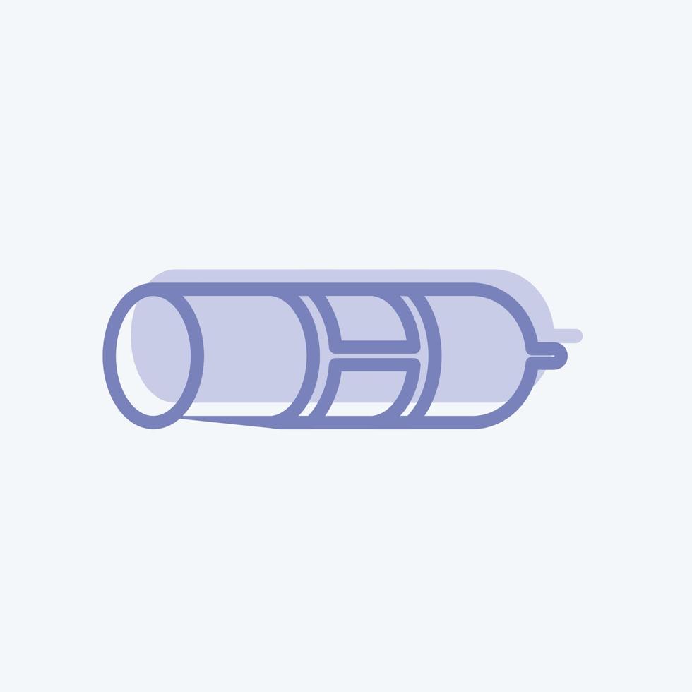 Salami Icon in trendy two tone style isolated on soft blue background vector
