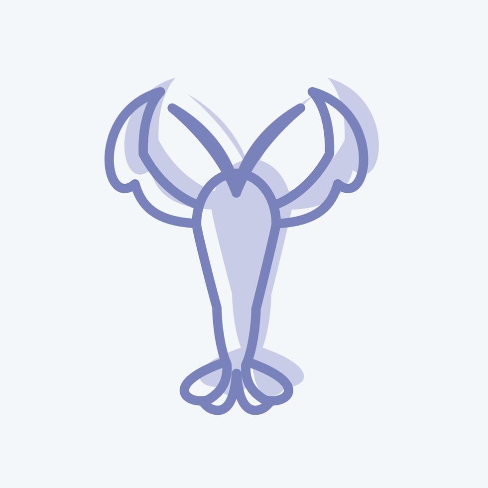 Lobster Icon in trendy two tone style isolated on soft blue background vector