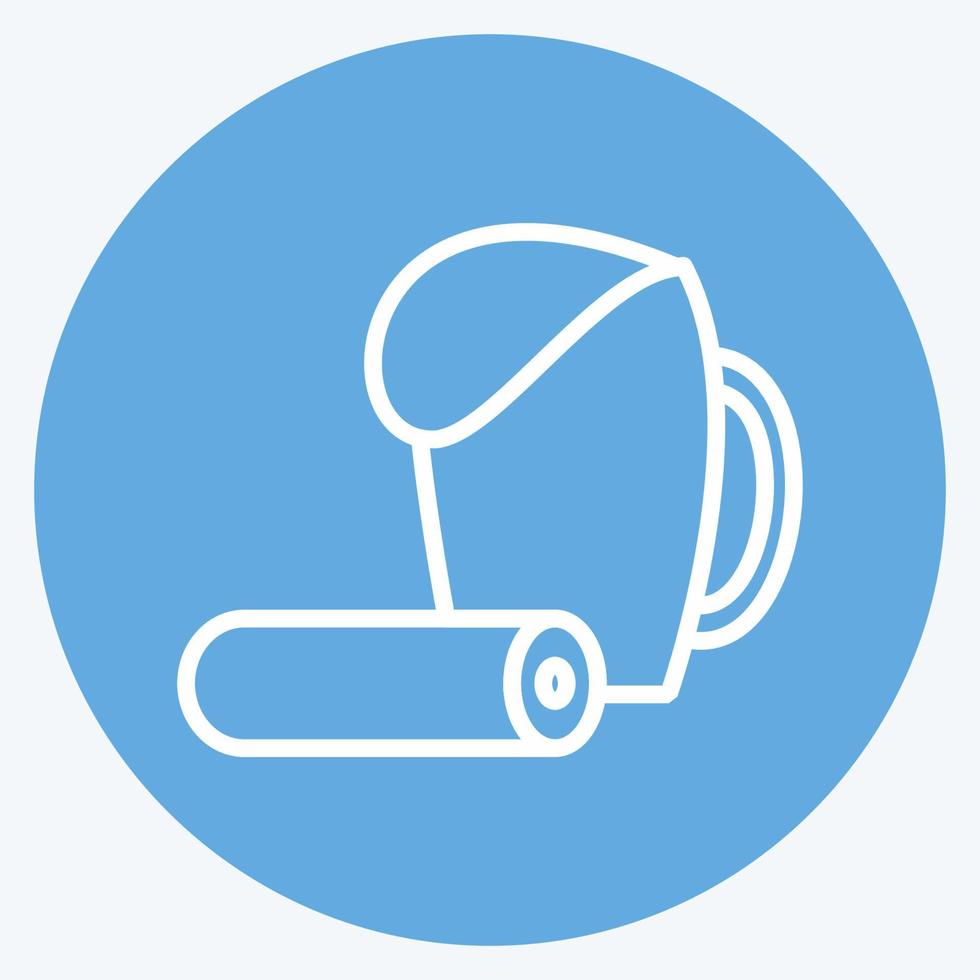 Food and Beer Icon in trendy blue eyes style isolated on soft blue background vector