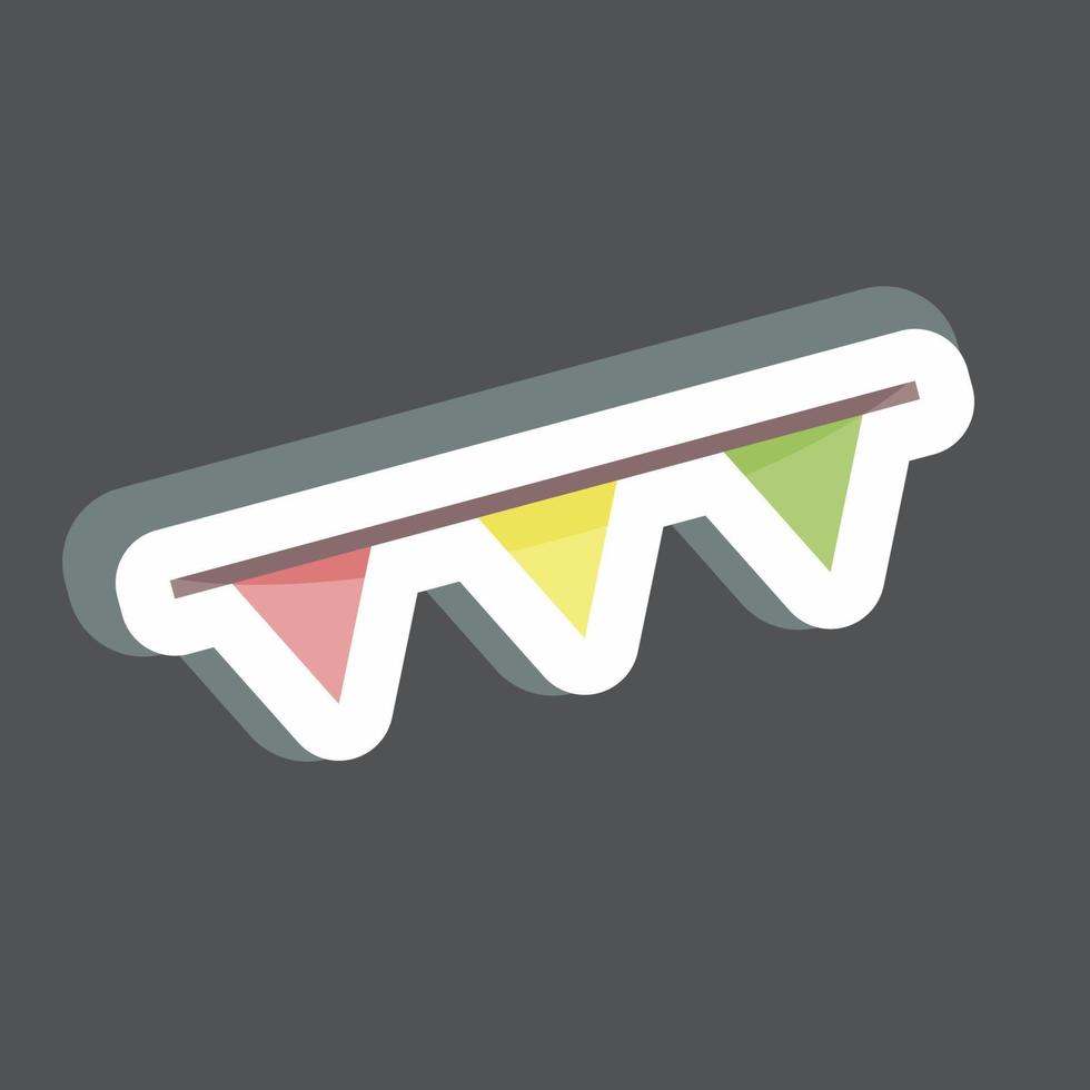 Garlands Sticker in trendy isolated on black background vector