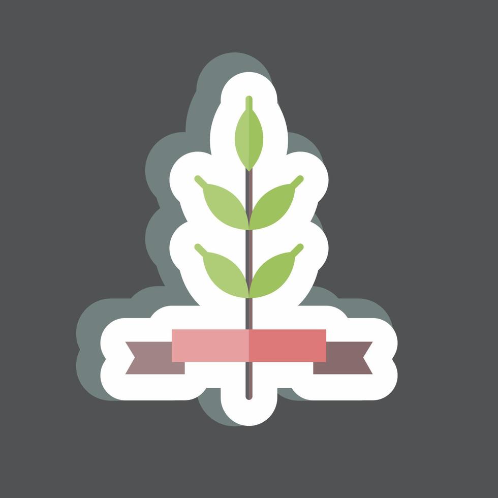 Wheat Sticker in trendy isolated on black background vector