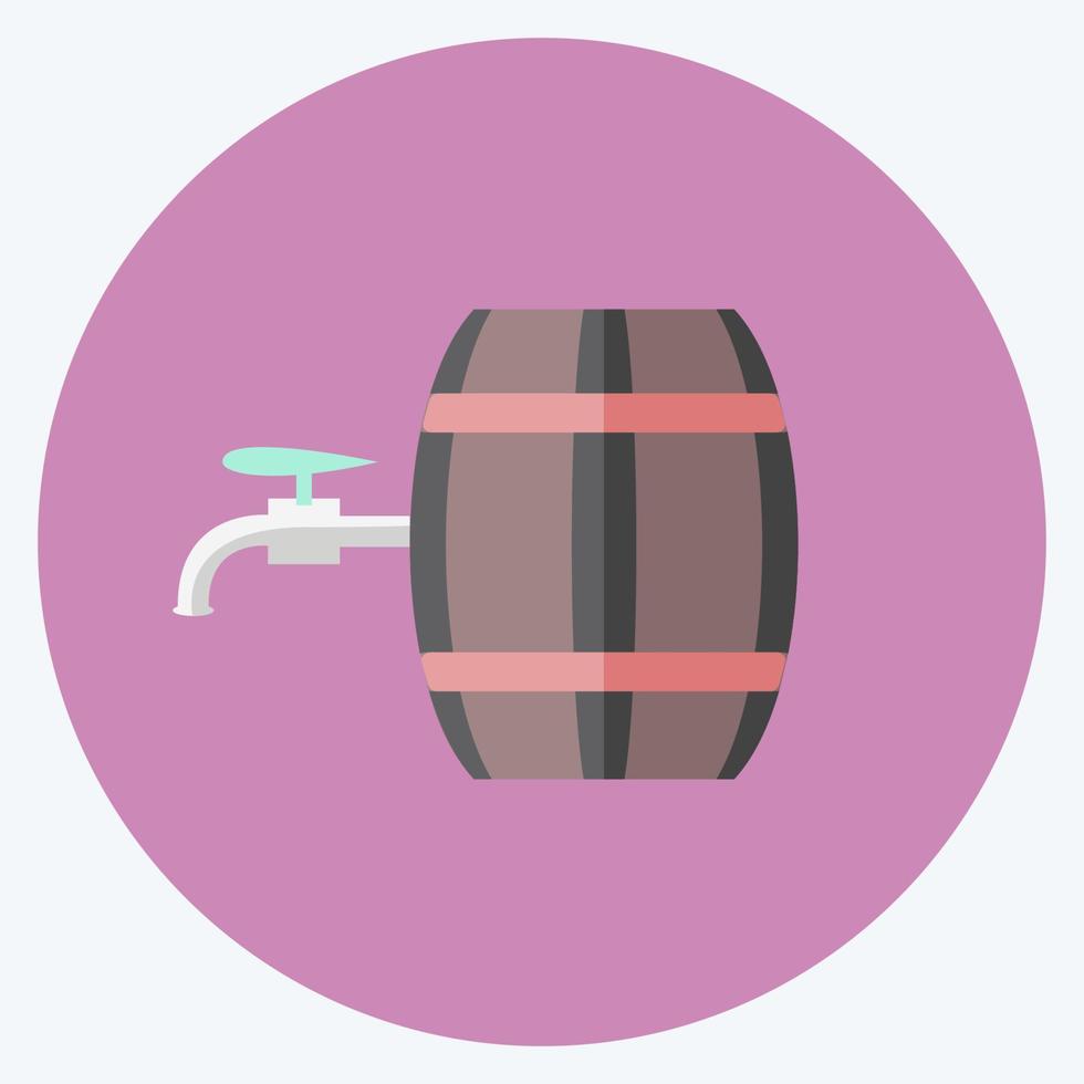 Barrel with Tap Icon in trendy flat style isolated on soft blue background vector