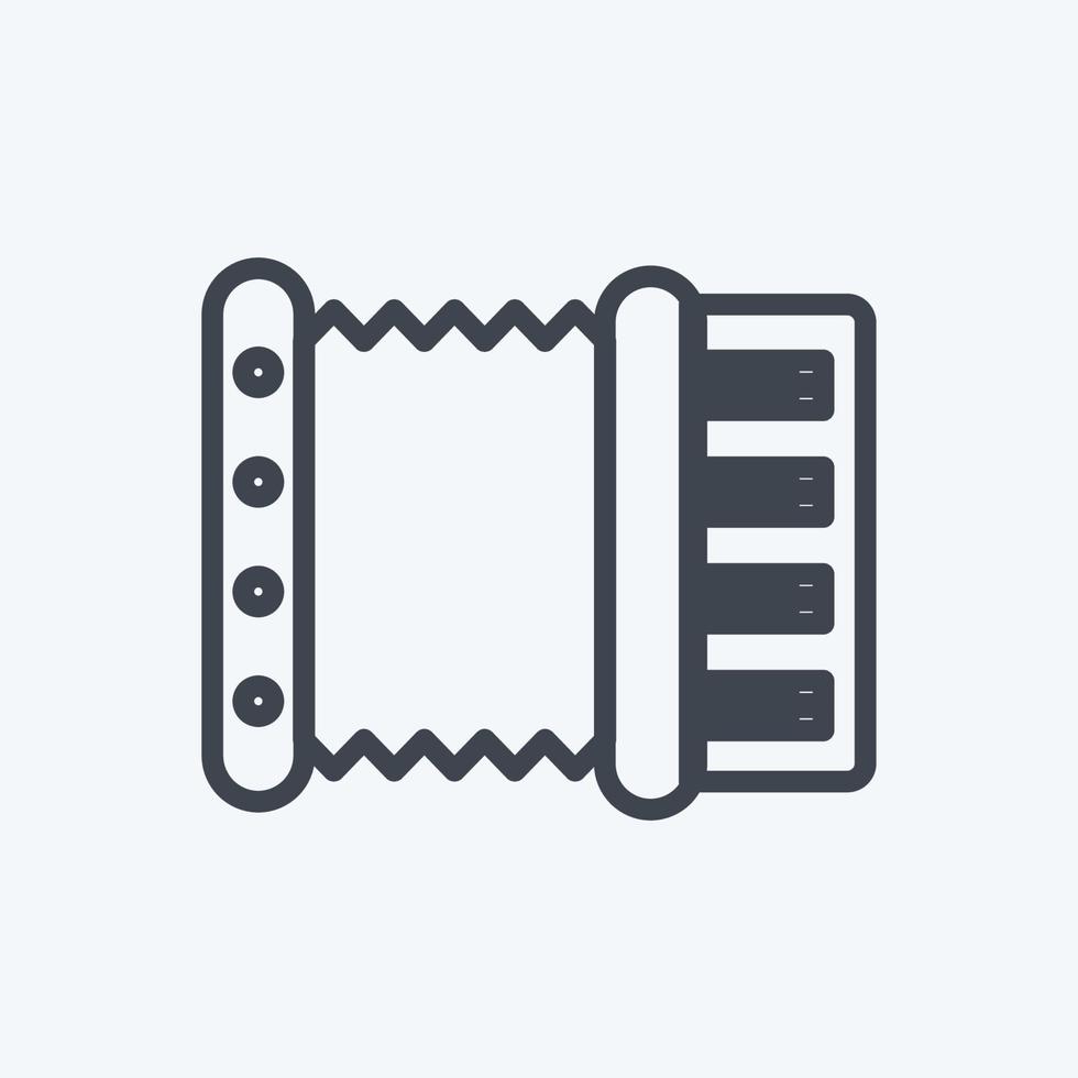 Accordion Icon in trendy line style isolated on soft blue background vector