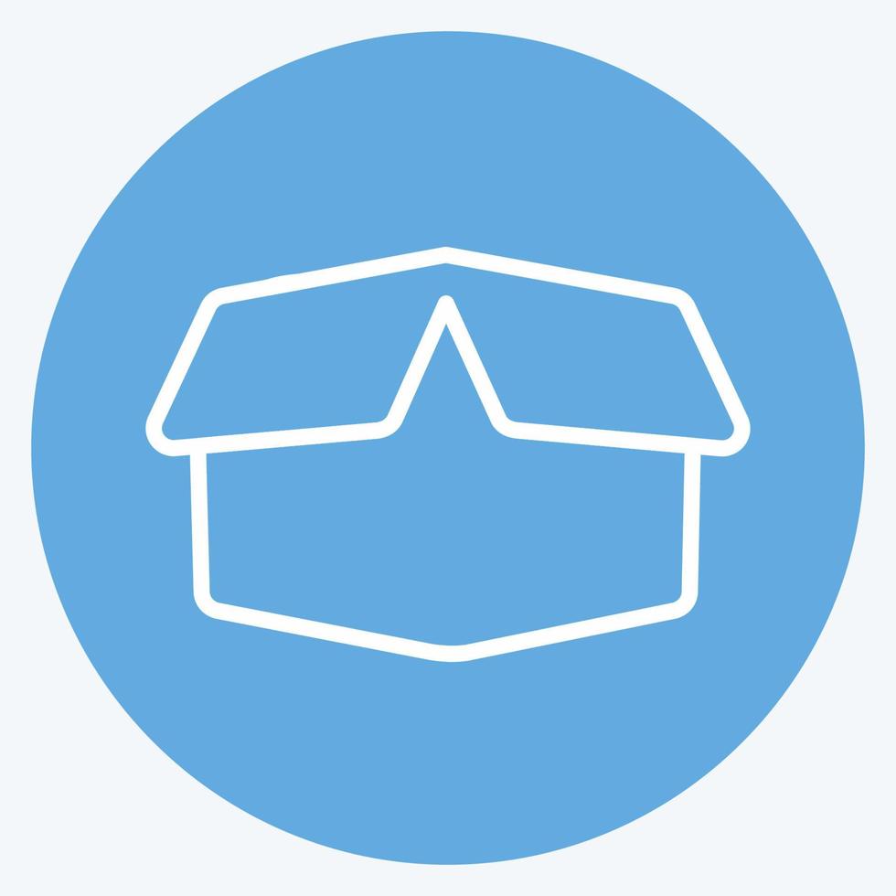 Box Icon in trendy blue eyes style isolated on soft blue background vector