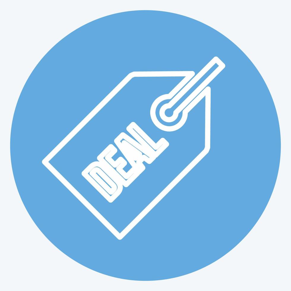 Deals Icon in trendy blue eyes style isolated on soft blue background vector