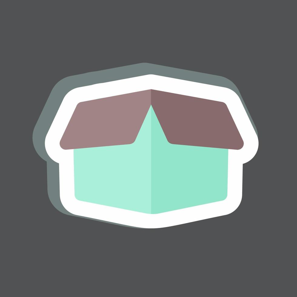 Box Sticker in trendy isolated on black background vector
