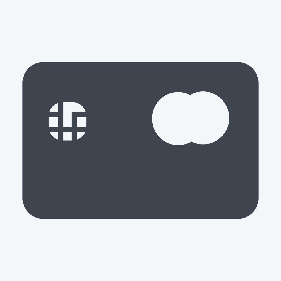 Credit Card Icon in trendy glyph style isolated on soft blue background vector