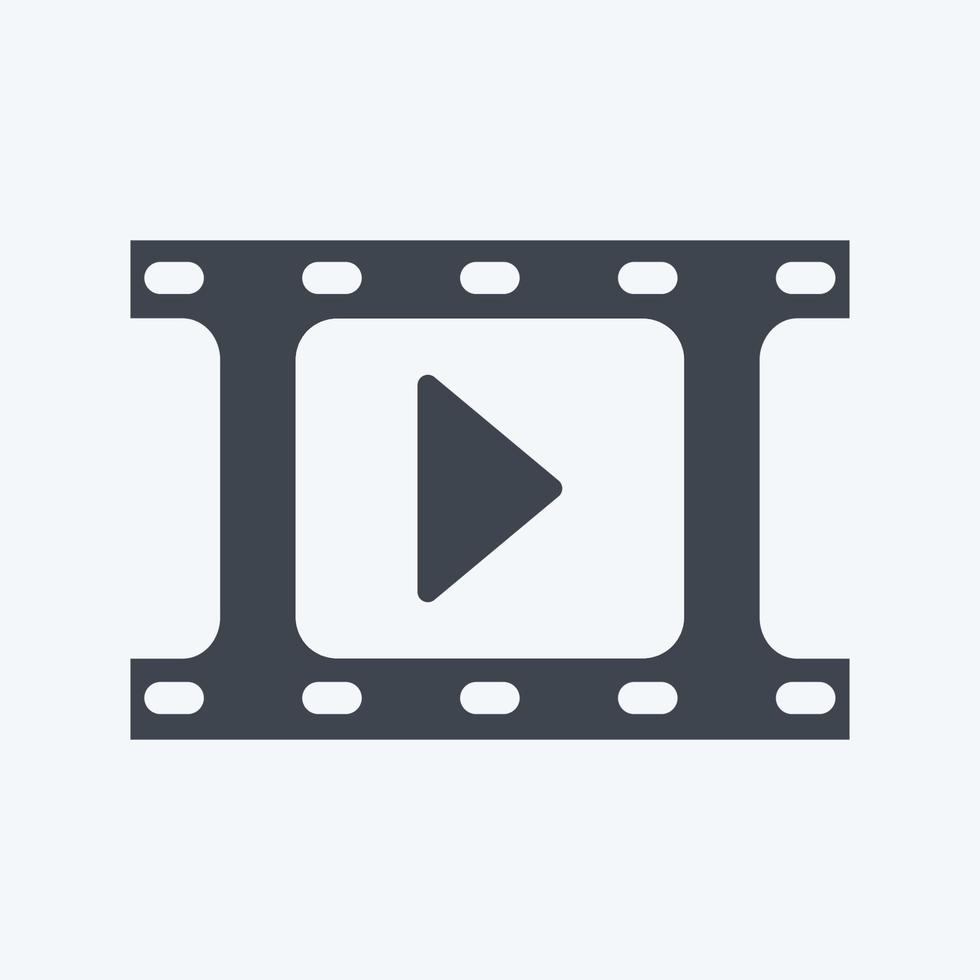 Video Reel Icon in trendy glyph style isolated on soft blue background vector
