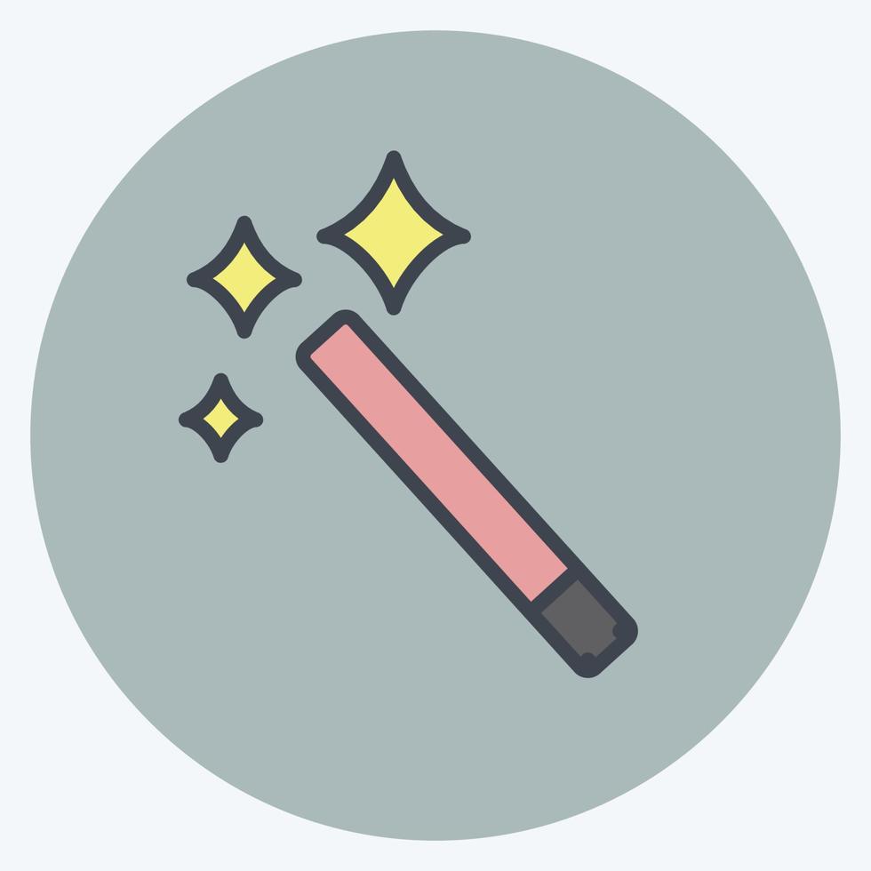 Magic Icon in trendy color mate style isolated on soft blue background vector