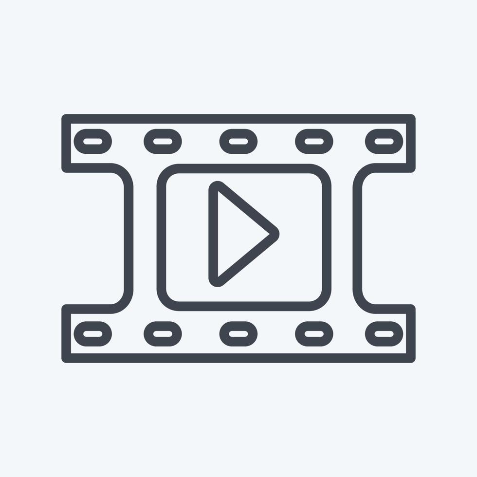 Video Reel Icon in trendy line style isolated on soft blue background vector