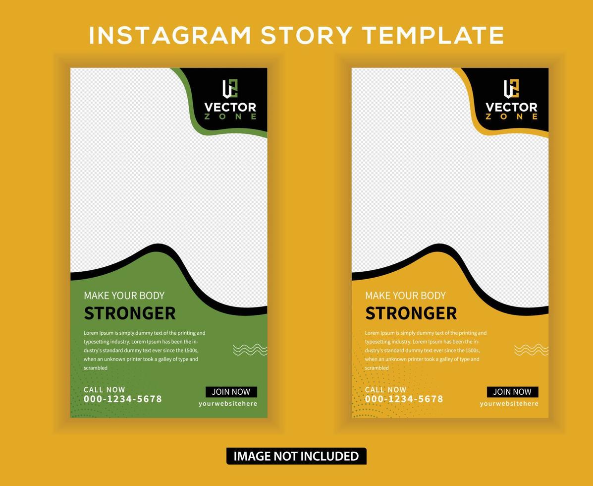 Fitness gym instagram social media story post vector