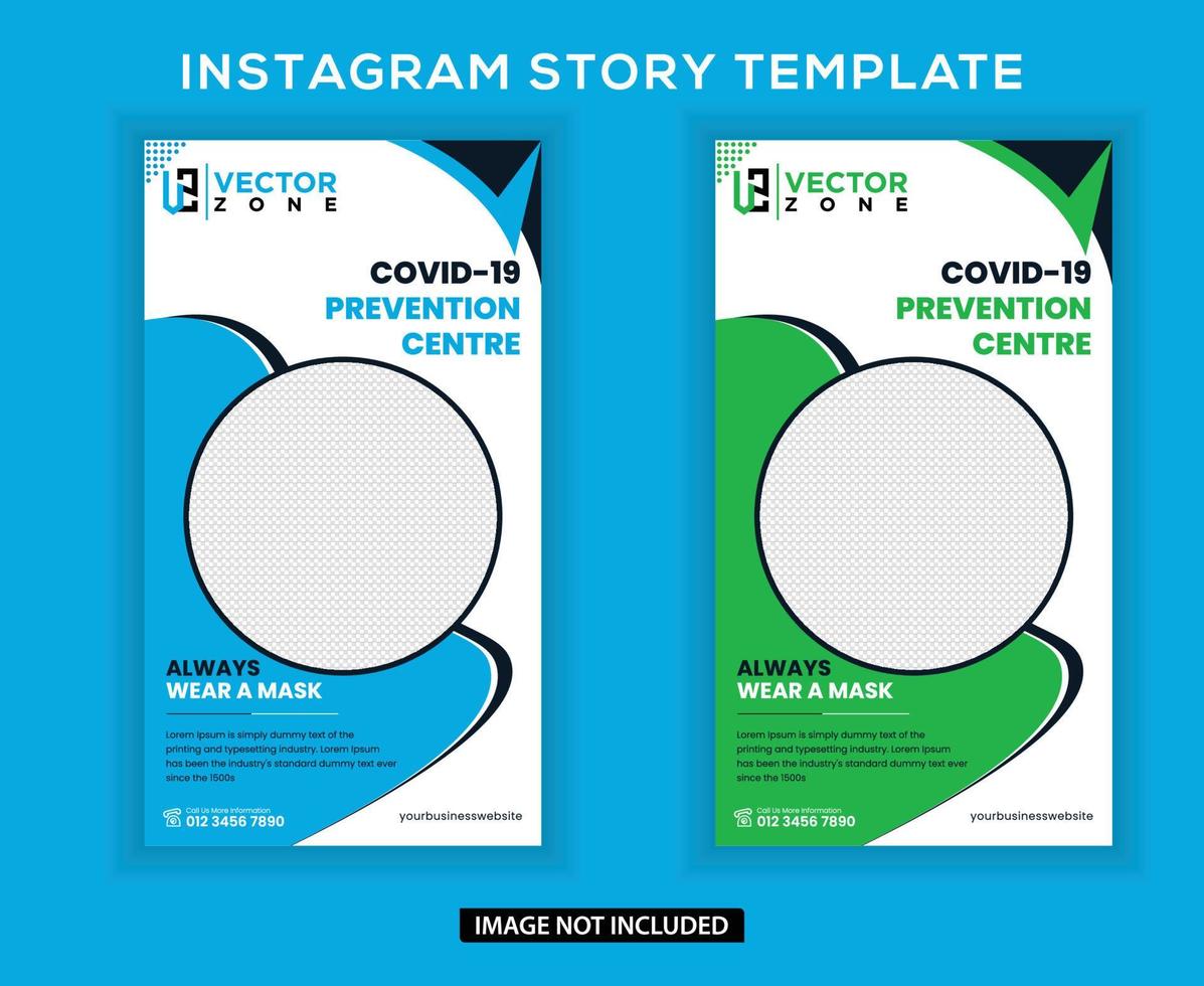 Medical health instagram story template about coronavirus or convid-19 vector