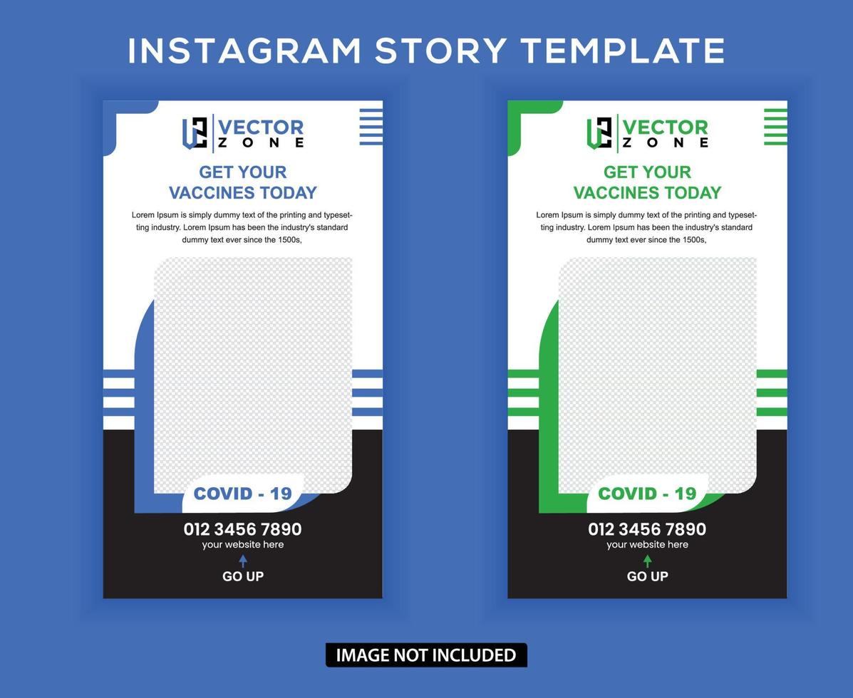 covid 19 vaccine instagram story post template vector