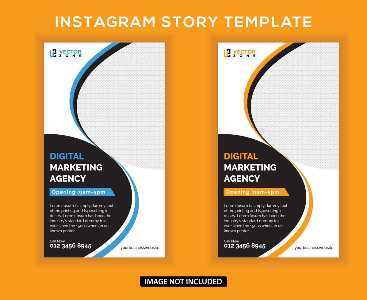 Digital marketing corporate facebook and instagram story template vector