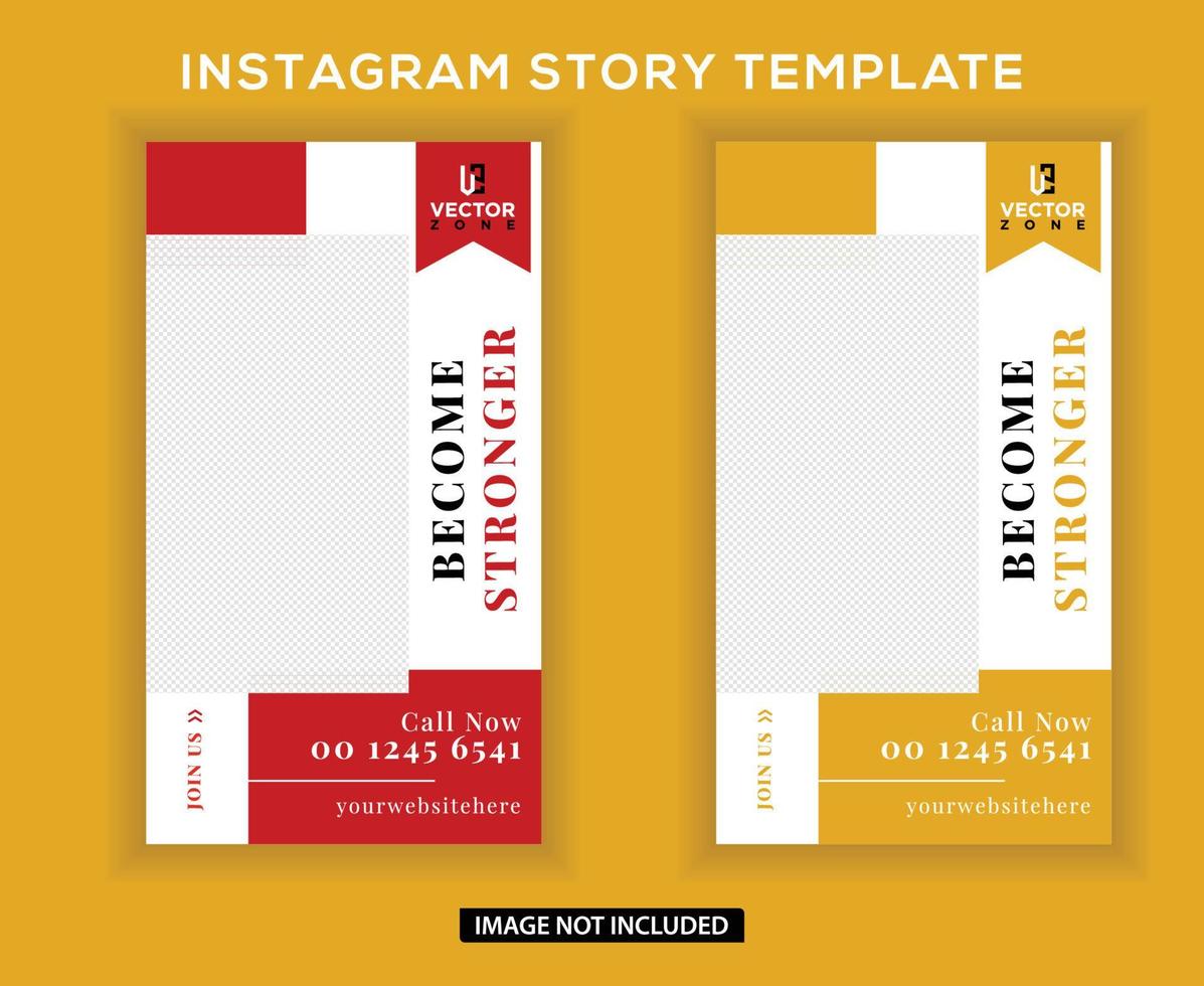 Fitness gym instagram social media story post template vector