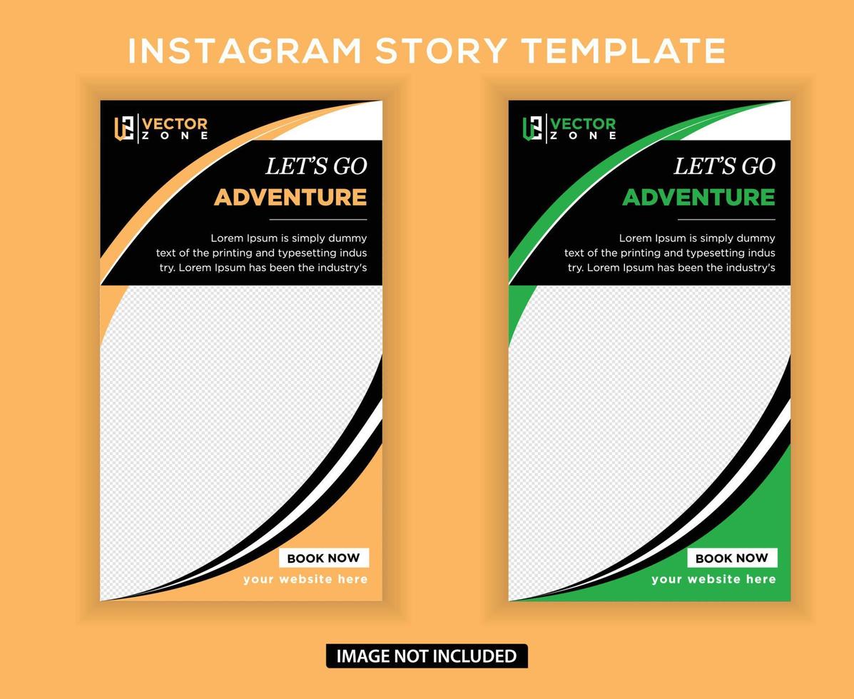 Travel instagram story template vector