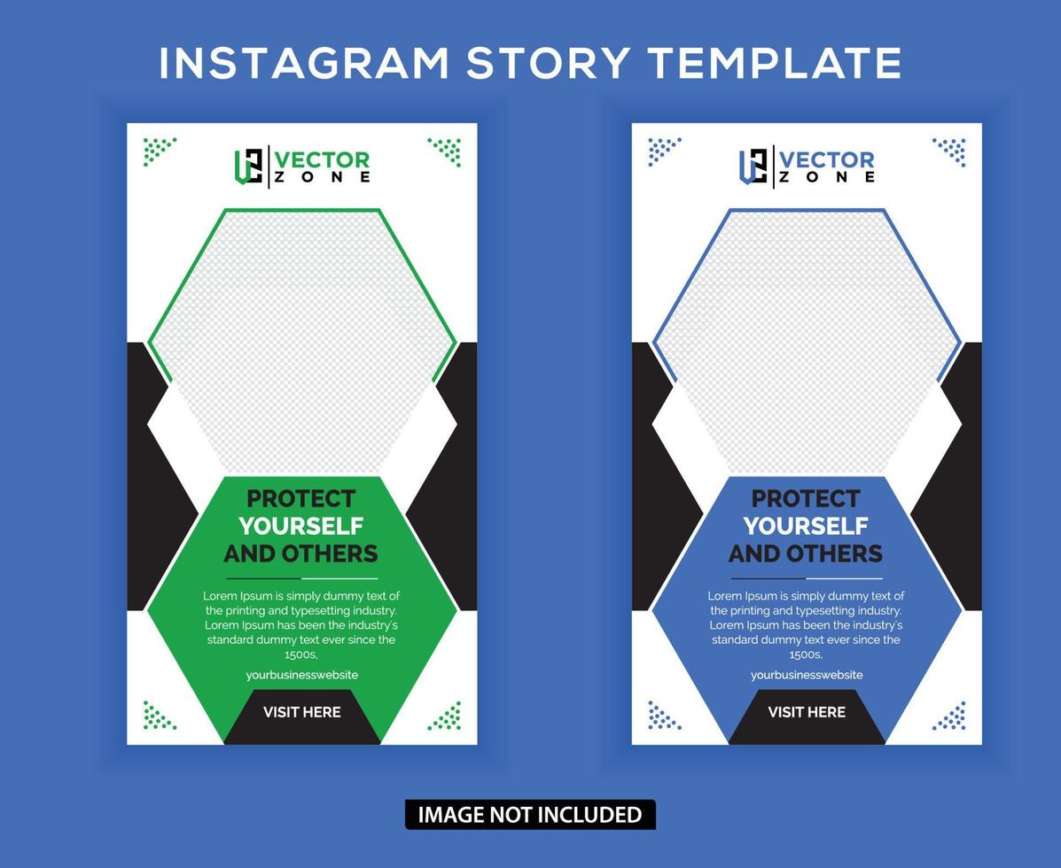 Protect yourself against Coronavirus instagram story template vector