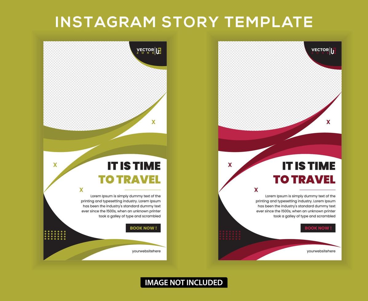 Travel social media and instagram story template vector