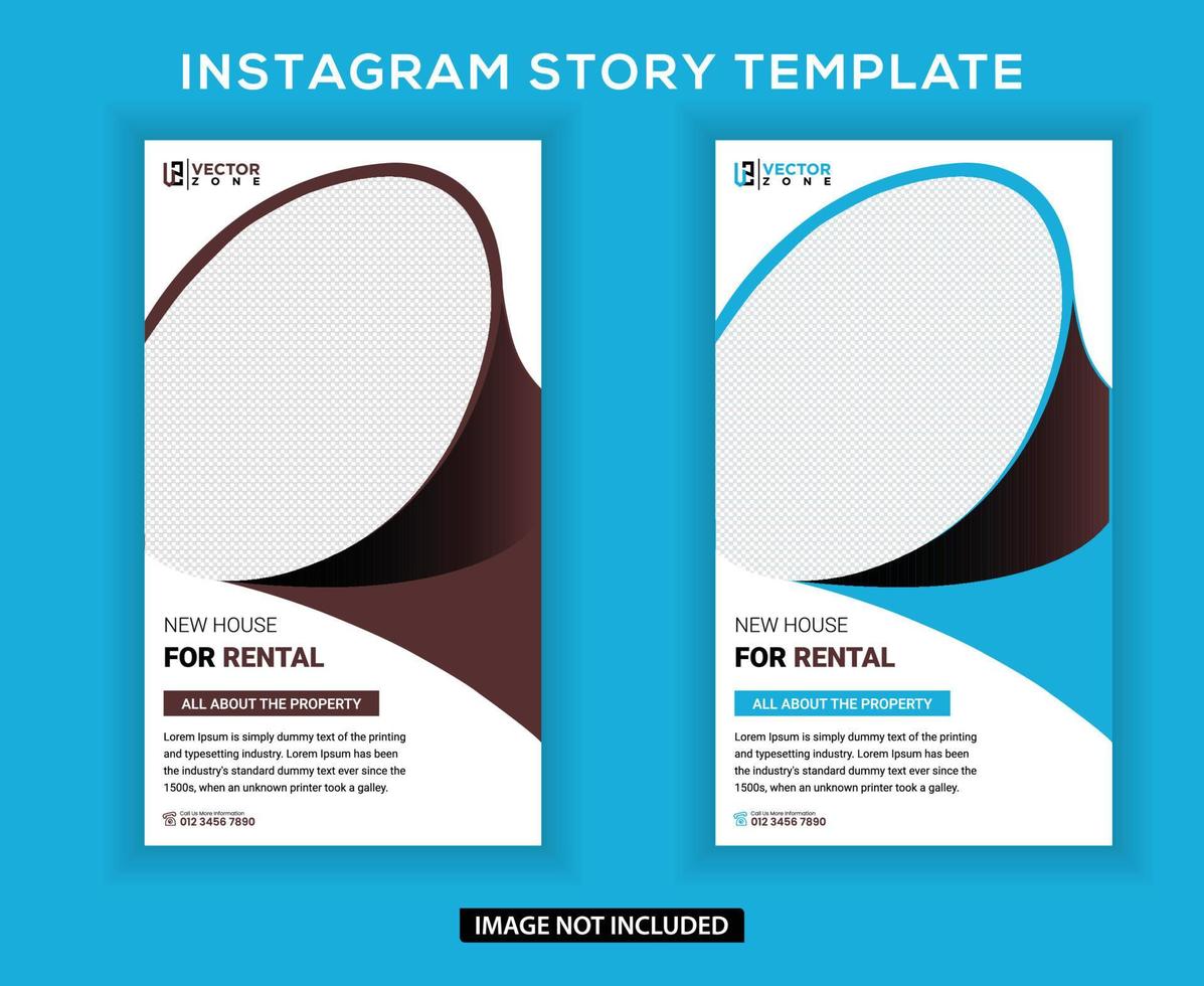 Real estate instagram stories post template vector
