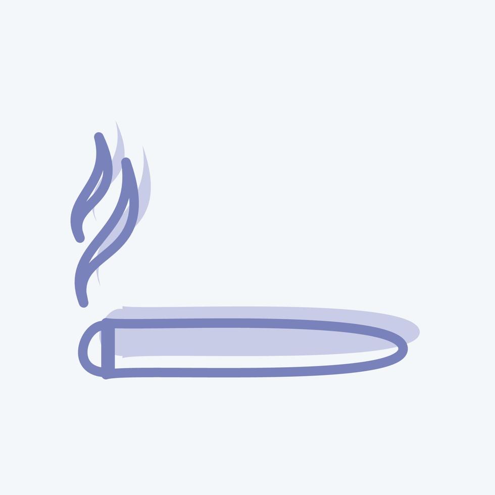 ícono de cigarro en un moderno estilo de dos tonos aislado en un fondo azul suave vector