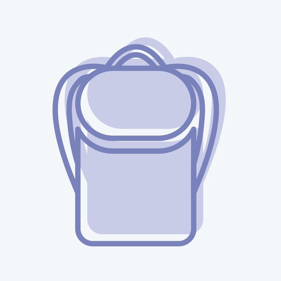 Backpack Icon in trendy two tone style isolated on soft blue background vector