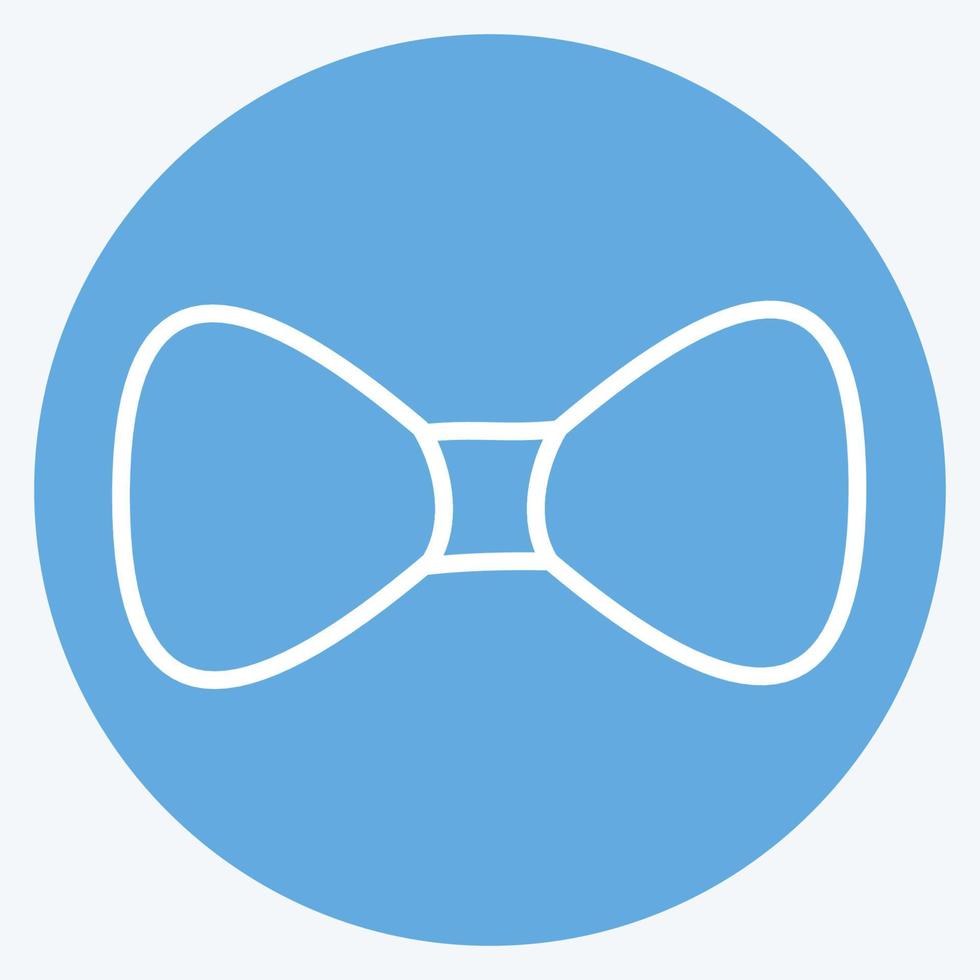 icono de pajarita en el moderno estilo de ojos azules aislado en un fondo azul suave vector