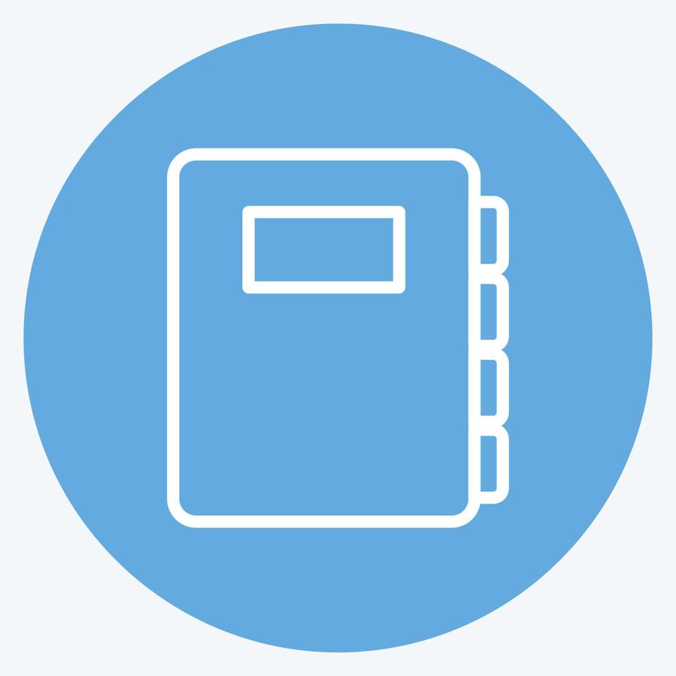 Diary Icon in trendy blue eyes style isolated on soft blue background vector