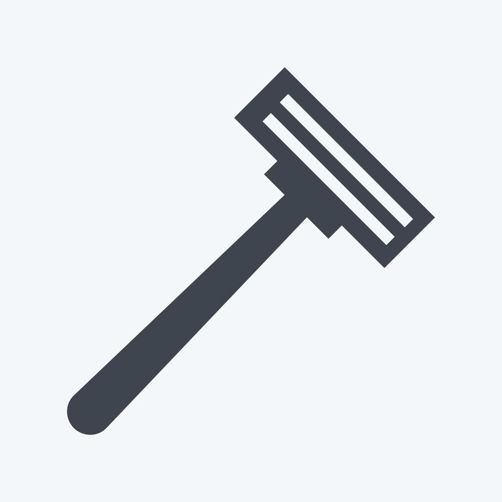 Shaving Blade Icon in trendy glyph style isolated on soft blue background vector