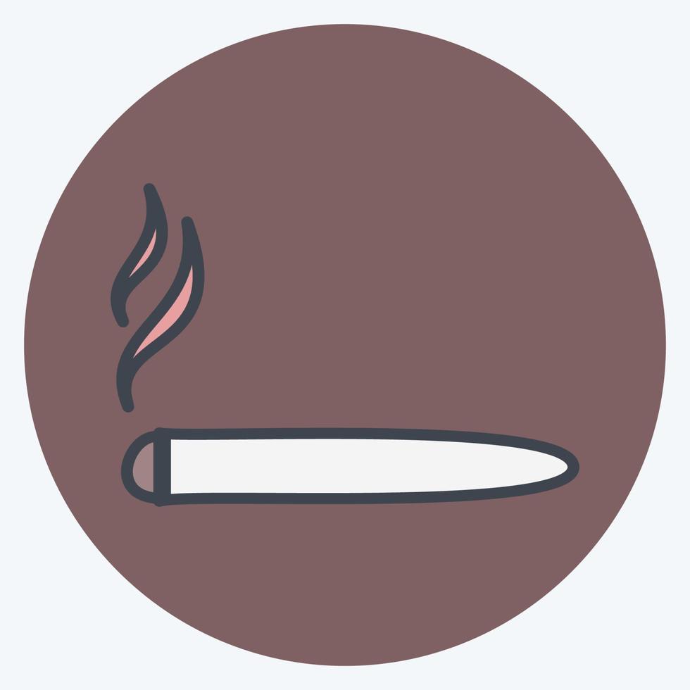 Cigar Icon in trendy color mate style isolated on soft blue background vector
