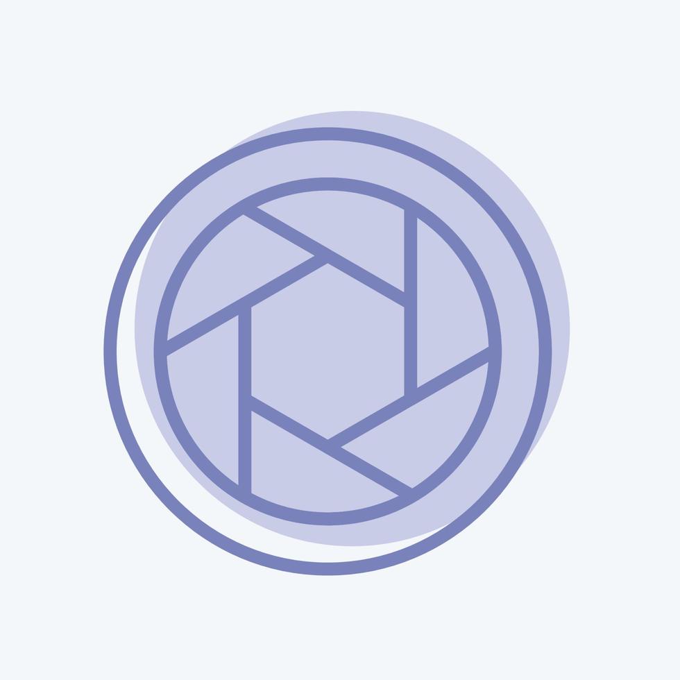 Optical Diaphragm Icon in trendy two tone style isolated on soft blue background vector