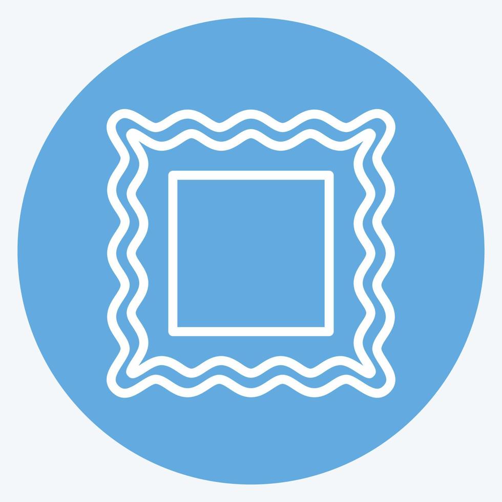 marco i icono en estilo moderno ojos azules aislado sobre fondo azul suave vector