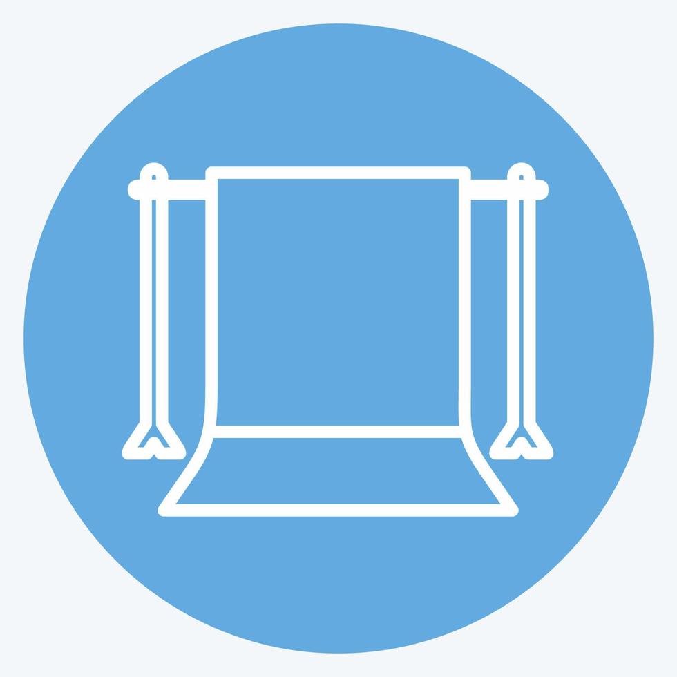 Back Stand Icon in trendy blue eyes style isolated on soft blue background vector